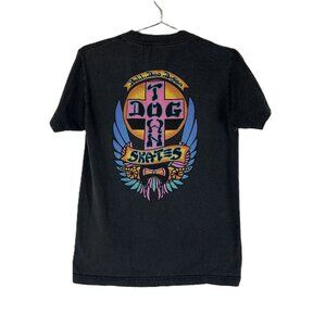 Dog Town Skate Bulldog Design Faded T Shirt Black S